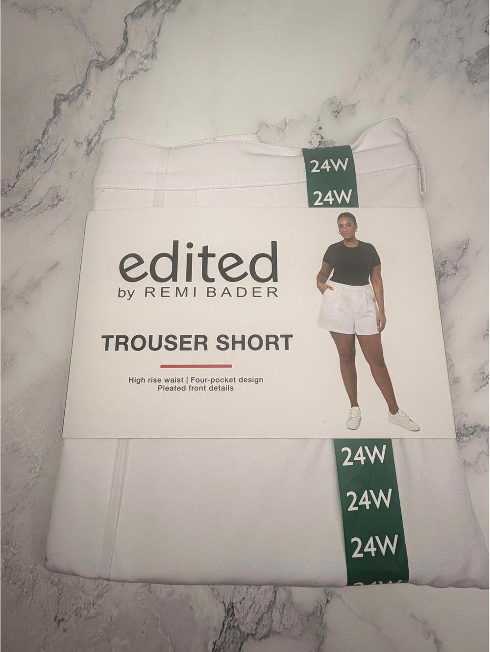 Edited by Remi Bader Trouser Shorts 24W White High Rise Pleated NWT Plus Size